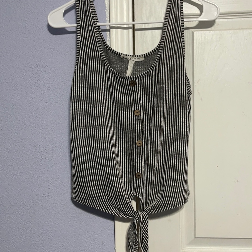 Caution to the wind- striped Tank top
